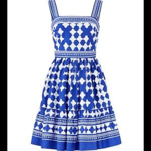 KATE SPADE Blue Lantern Poplin Flounce Dress